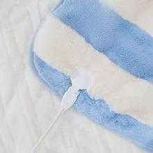 Aris Carved Stripe Faux Fur Heated Throw